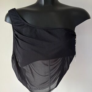 Women’s One-Shoulder Black Bikini Top